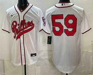 Mens Philadelphia Phillies #59 Jhoan Duran White 2026 Field of Dreams Stadium Stitched Jersey
