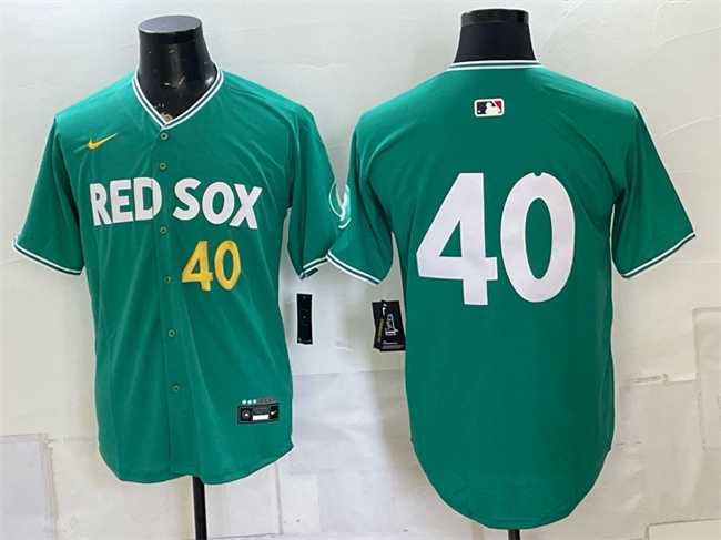 Mens Boston Red Sox #40 Willson Contreras Green 2025 City Connect Limited Stitched Jersey
