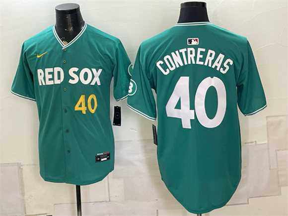 Mens Boston Red Sox #40 Willson Contreras Green 2025 City Connect Limited Stitched Jersey1