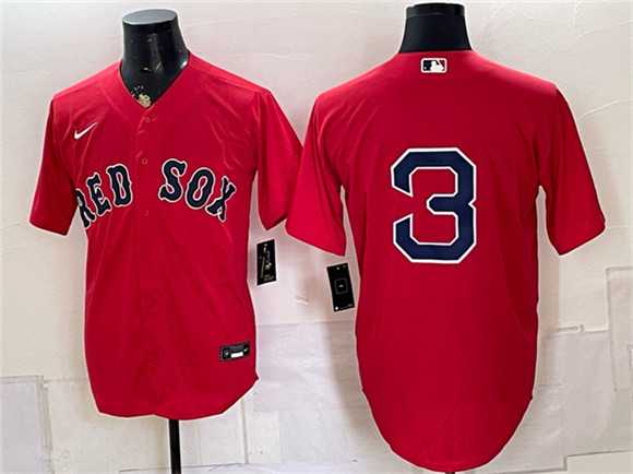 Mens Boston Red Sox #3 Ceddanne Rafaela Red Cool Base Stitched Jersey