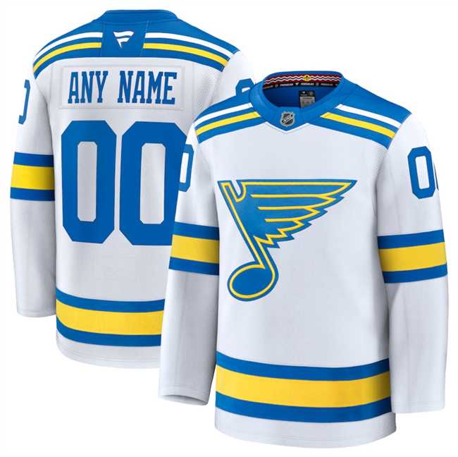Mens St. Louis Blues Active Player Custom White 2024-25 Away Stitched Hockey Jersey