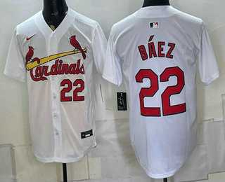 Mens St Louis Cardinals #22 Joshua Baez White Cool Base Stitched Jersey