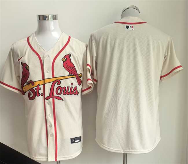 Mens St. Louis Cardinals Blank Cream Limited Stitched Jersey