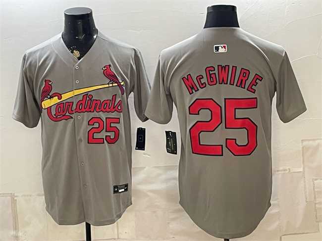Mens St. Louis Cardinals #25 Mark McGwire Gray Alternate Limited Stitched Jersey