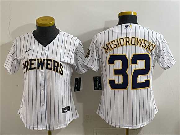 Womens Milwaukee Brewers #32 Jacob Misiorowski White Cool Base Stitched Jersey(Run Small)->mlb womens jerseys->MLB Jersey