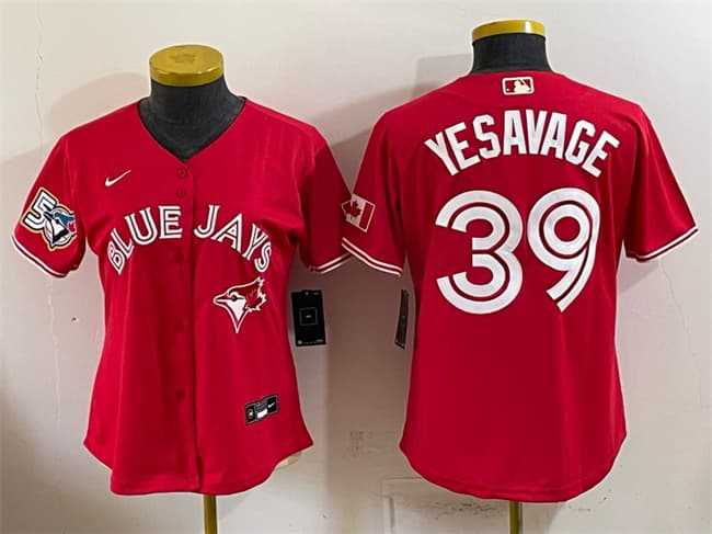 Youth Toronto Blue Jays #39 Trey Yesavage Red 50 Seasons Patch Stitched Jersey->->