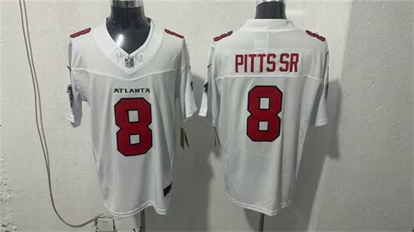Mens Atlanta Falcons #8 Kyle Pitts Sr. White 2026 New F.U.S.E. Vapor Untouchable Limited Stitched Jersey