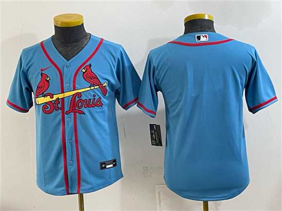 Youth St. Louis Cardinals Blank Blue Cool Base Stitched Jersey