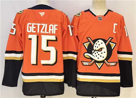 Mens Anaheim Ducks #15 Ryan Getzlaf Orange 2026 With C Patch Home Stitched Hockey Jersey->->