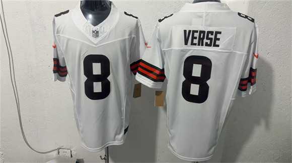Mens Cleveland Browns #8 Jared Verse White 2026 Vapor Limited Stitched Jersey