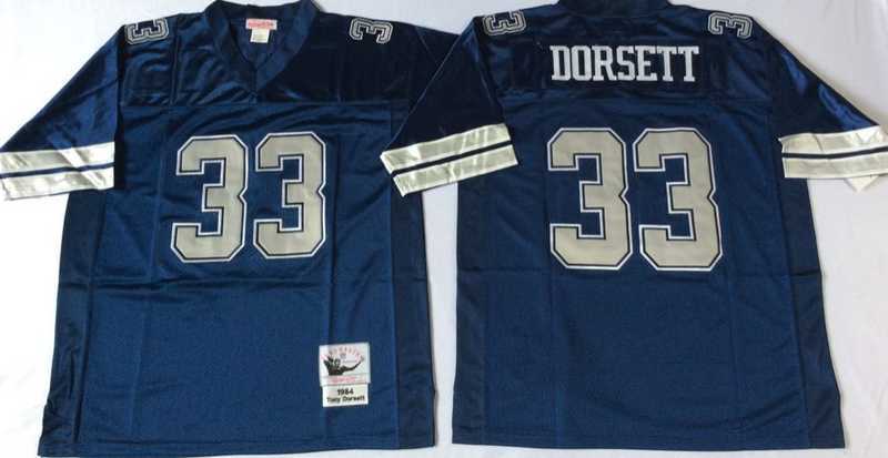 Mens Dallas Cowboys #33 Tony Dorsett Navy Throwback Stitched Football Jersey