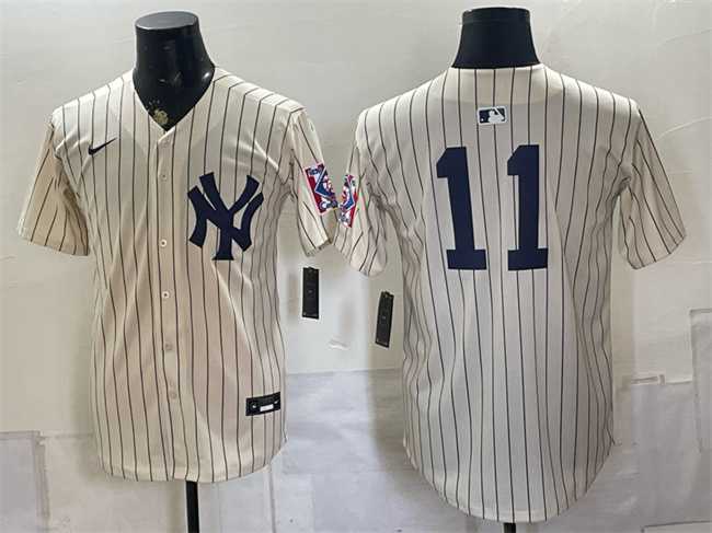 Mens New York Yankees #11 Anthony Volpe Cream 2026 Field of Dreams Stadium Stitched Jersey