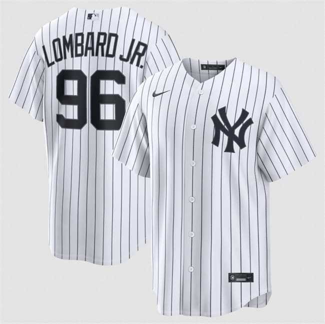 Mens New York Yankees #96 George Lombard Jr White Home Limited Stitched Jersey Dzhi