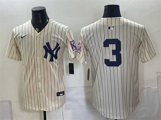 Mens New York Yankees #3 Babe Ruth Cream 2026 Field of Dreams Stadium Stitched Jersey