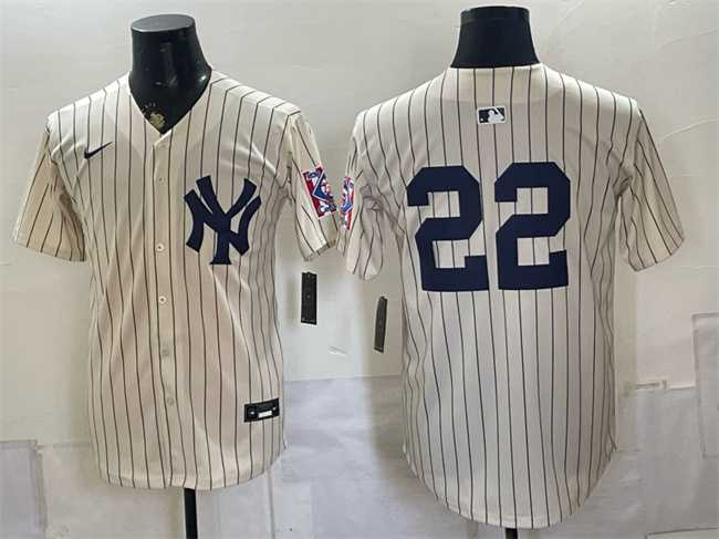 Mens New York Yankees #22 Ben Rice Cream 2026 Field of Dreams Stadium Stitched Jersey