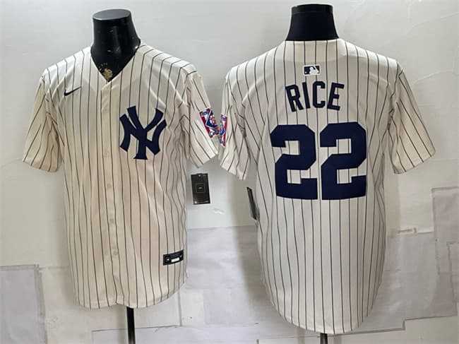 Mens New York Yankees #22 Ben Rice Cream 2026 Field of Dreams Stadium Stitched Jersey1