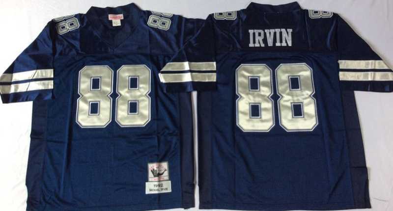Mens Dallas Cowboys #88 Michael Irvin Navy Throwback Stitched Football Jersey