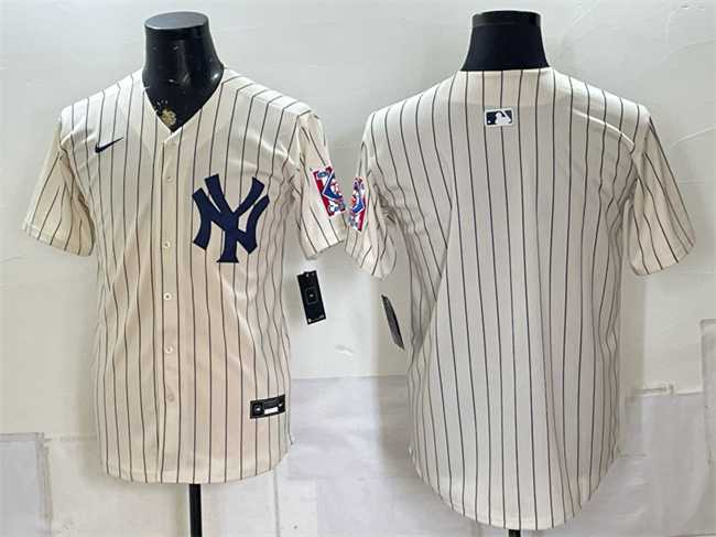 Mens New York Yankees Blank Cream 2026 Field of Dreams Stadium Stitched Jersey