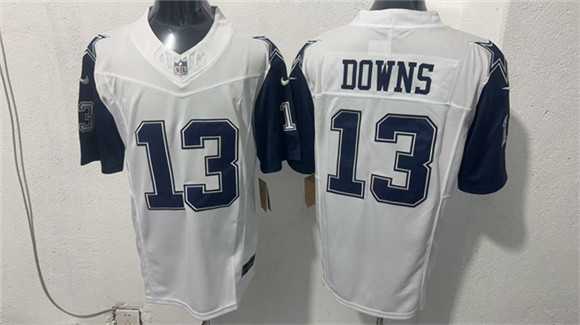Mens Dallas Cowboys #13 Caleb Downs White 2026 F.U.S.E Vapor Untouchable Limited Stitched Jersey