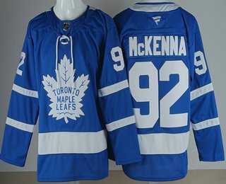 Mens Toronto Maple Leafs #92 Gavin McKenna Blue Stitched Jersey->->
