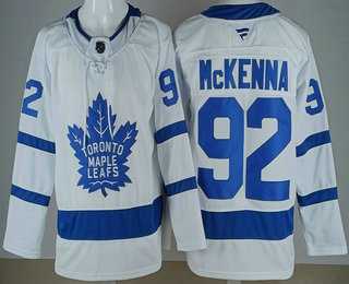 Mens Toronto Maple Leafs #92 Gavin McKenna White Stitched Jersey->->