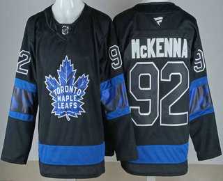Mens Toronto Maple Leafs #92 Gavin McKenna Black Alternate Stitched Jersey->->