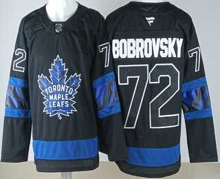 Mens Toronto Maple Leafs #72 Sergei Bobrovsky Black Alternate Stitched Jersey->->