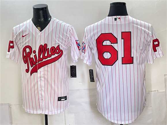 Mens Philadelphia Phillies #61 Cristopher Sanchez White 2026 Field of Dreams Stadium Stitched Baseball Jersey