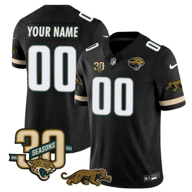 Mens Jacksonville Jaguars Active Player Custom Black F.U.S.E. With 30th Seasons Patch Vapor Limited Stitched Jersey