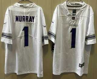 Mens Minnesota Vikings #1 Kyler Murray Limited White Alternate Vapor Jersey