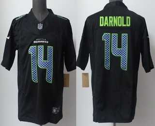 Mens Seattle Seahawks #14 Sam Darnold Limited Black Fashion FUSE Vapor Jersey
