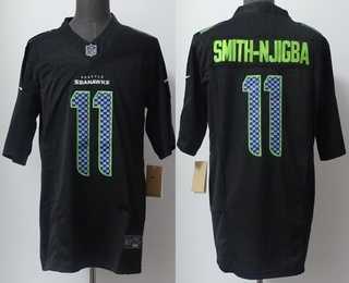 Mens Seattle Seahawks #11 Jaxon Smith-Njigba Limited Black Fashion FUSE Vapor Jersey
