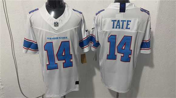 Mens Tennessee Titans #14 Carnell Tate White 2026 F.U.S.E. Vapor Limited Stitched Jersey