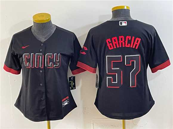 Womens Cincinnati Reds #57 Julian Garcia Black City Connect Stitched Jersey(Run Small) Dzhi