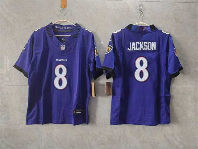 Womens Baltimore Ravens #8 Lamar Jackson Purple F.U.S.E. Vapor Jersey(Run Small)