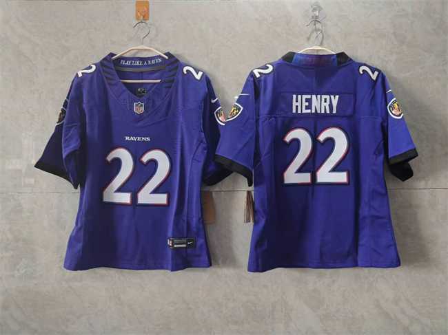 Womens Baltimore Ravens #22 Derrick Henry Black F.U.S.E. Vapor Jersey(Run Small)