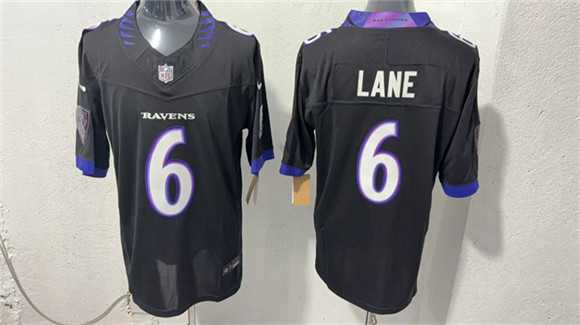 Mens Baltimore Ravens #6 JaKobi Lane Black 2026 F.U.S.E. Vapor Stitched Limited Stitched Jersey