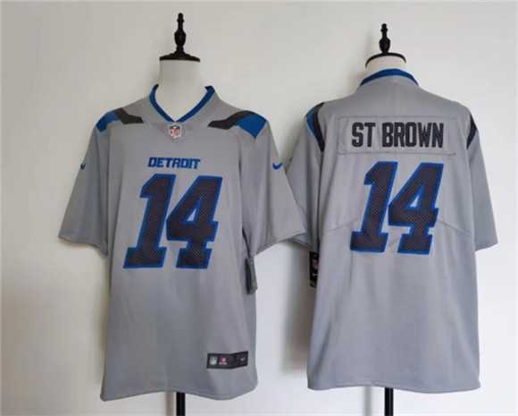 Mens Detroit Lions #14 Amon-Ra St. Brown Silver 2026 Rivalries Collection Limited Stitched Jersey