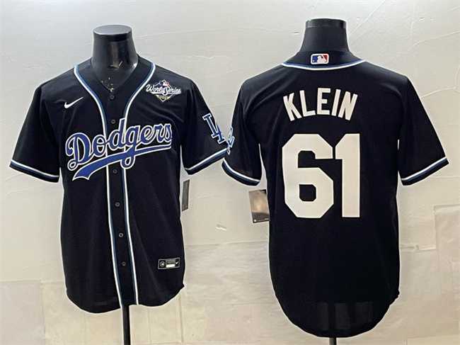 Mens Los Angeles Dodgers #61 Will Klein Black Fashion 2025 World Series Cool Base Stitched Jersey