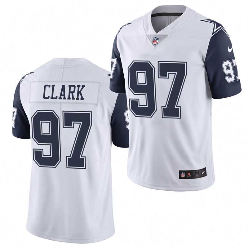 Mens Dallas Cowboys #97 Kenny Clark Nike White Color Rush Vapor F.U.S.E. Limited Jersey Dzhi