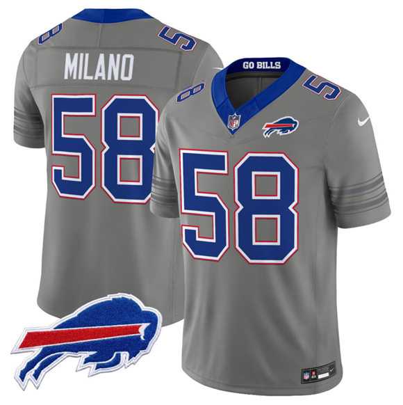 Mens Buffalo Bills #58 Matt Milano Gray F.U.S.E. 2026 Nickel City Vapor Stitched Jersey Dzhi->->