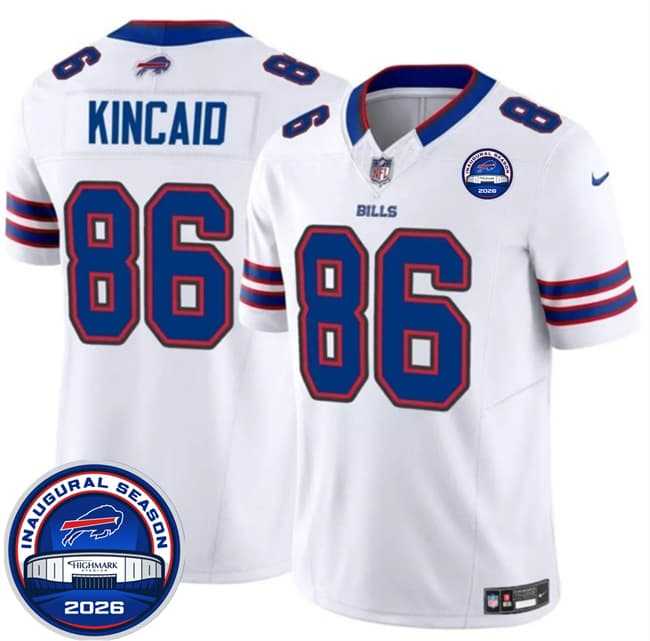 Mens Buffalo Bills #86 Dalton Kincaid White F.U.S.E. 2026 Inaugural Season at Highmark Stadium Stitched Jersey Dzhi->->