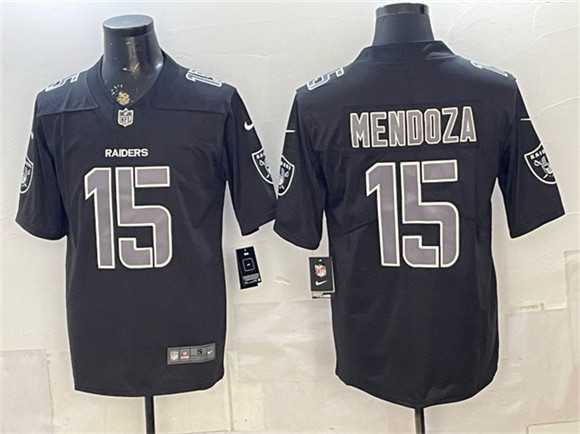 Mens Las Vegas Raiders #15 Fernando Mendoza Black Vapor Untouchable Limited Stitched Jersey