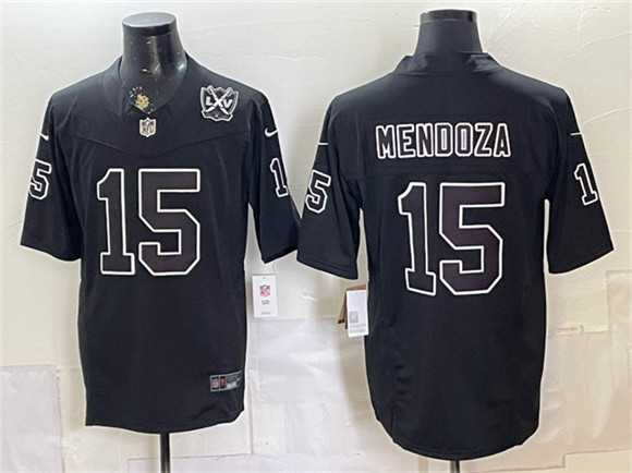 Mens Las Vegas Raiders #15 Fernando Mendoza Black F.U.S.E. 65th Anniversary Patch Vapor Untouchable Limited Stitched Jersey