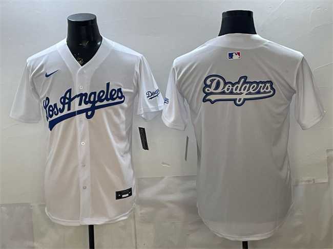 Mens Los Angeles Dodgers Team Big Logo White Alternate Stadium Stitched Jersey Dzhi