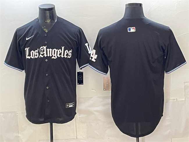 Mens Los Angeles Dodgers Blank Black Gothic Edition Vapor Premier Limited Stitched Jersey Dzhi