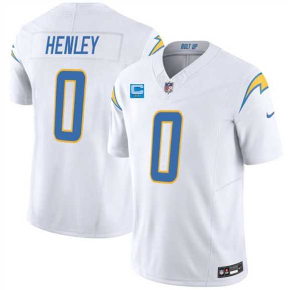 Mens Los Angeles Chargers #0 Daiyan Henley White 2026 F.U.S.E. 2-Star C Patch Vapor Limited Stitched Jersey Dzhi