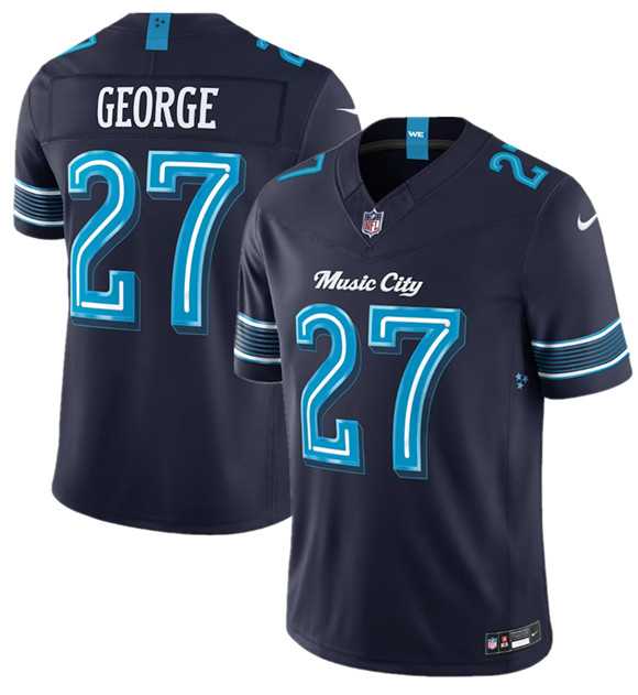 Mens Tennessee Titans #27 Eddie George Navy 2026 F.U.S.E. Music City Rivalries Collection Limited Stitched Jersey Dzhi->->