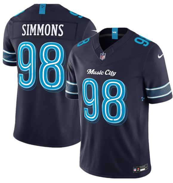 Mens Tennessee Titans #98 Jeffery Simmons Navy 2026 F.U.S.E. Music City Rivalries Collection Limited Stitched Jersey Dzhi->->