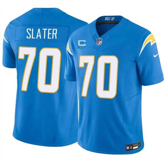 Mens Los Angeles Chargers #70 Rashawn Slater Blue 2026 F.U.S.E. 2-Star C Patch Vapor Limited Stitched Jersey Dzhi